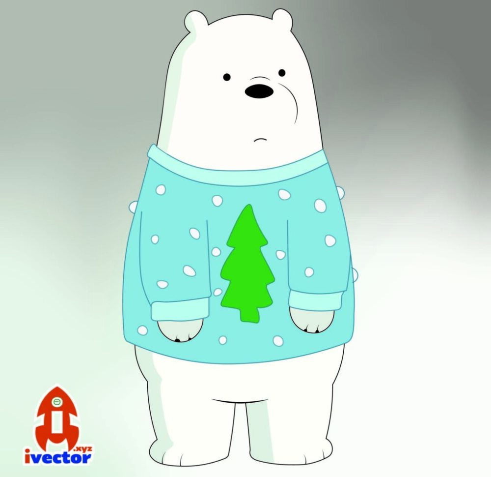 Vector de Polar Escandalosos sueter con pino navideño