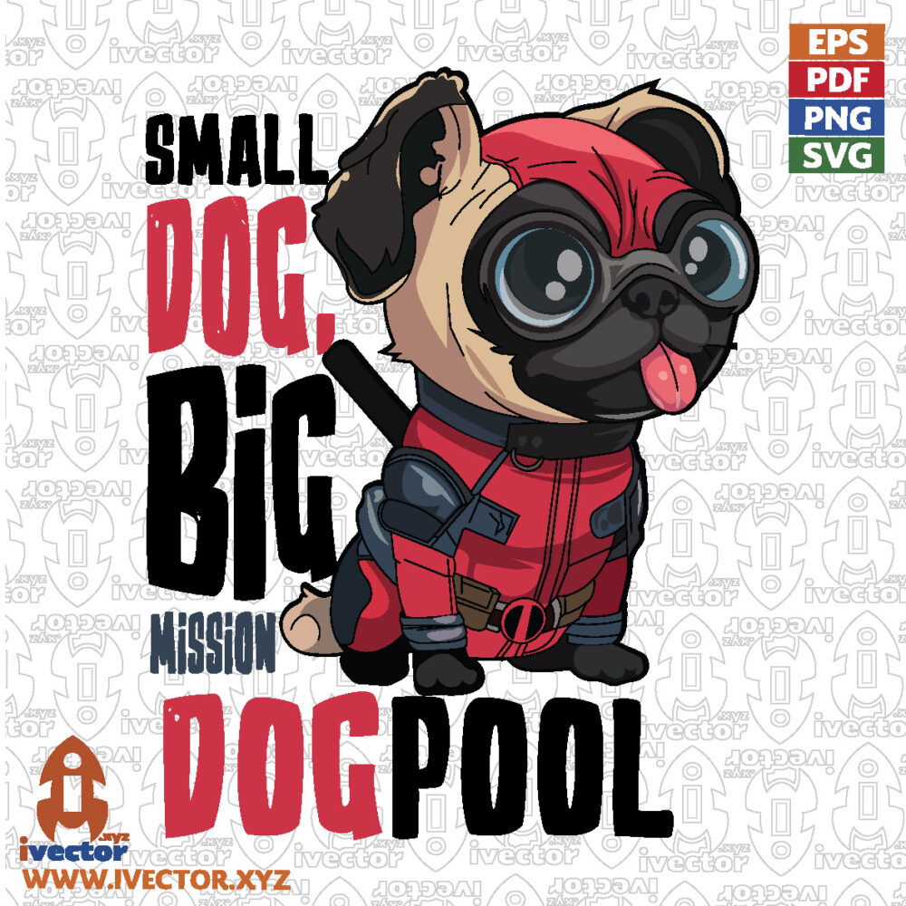 Pug-Superheroe-Kawaii-con-Gafas-Gigantes-–-Vector-Premium-para-Estampados_Mesa-de-trabajo-1 VECTORES Y RECURSOS