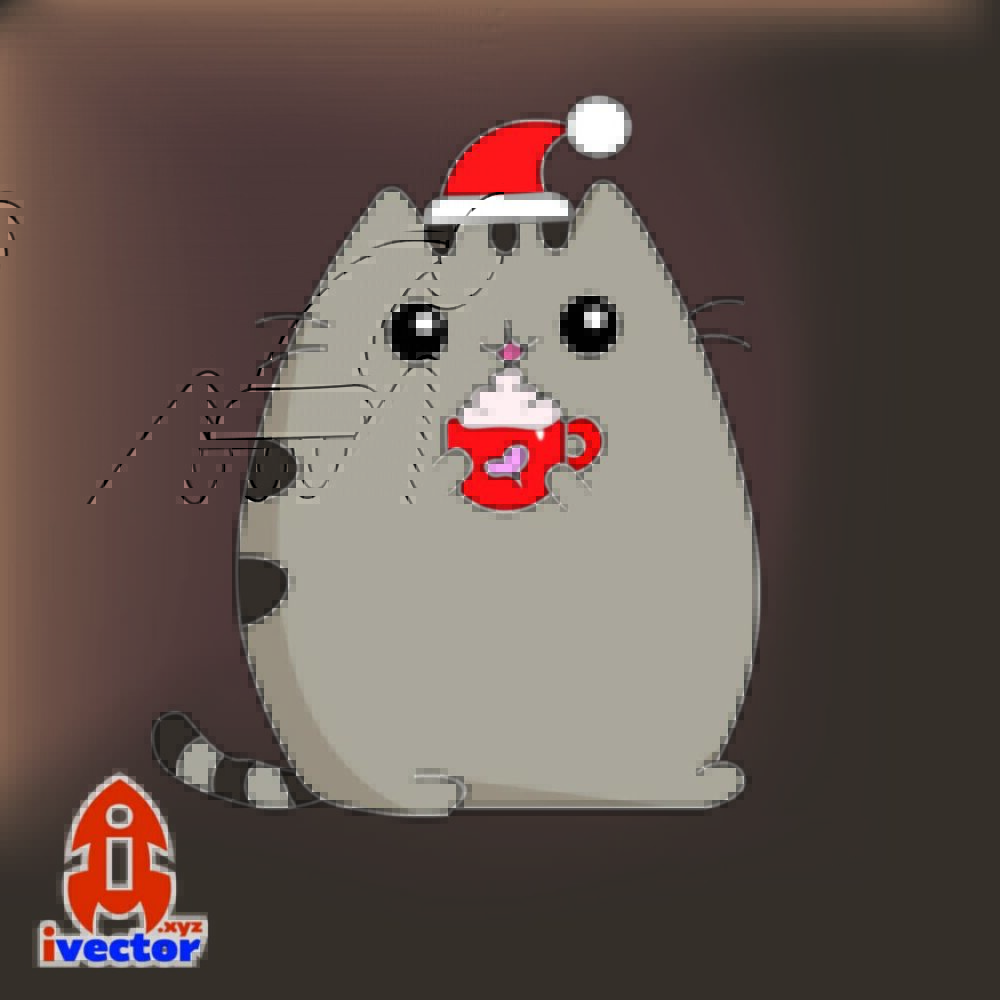 Gato Navideño con Taza