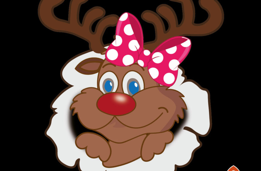 RENO HEMBRA NAVIDEÑO GRIETA VECTOR EPS PDF EDITABLE