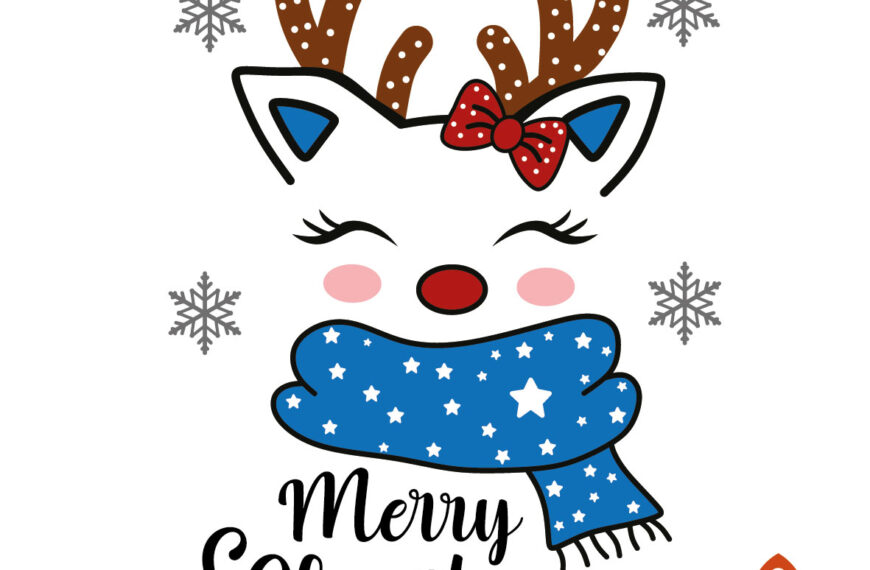 RENO NAVIDEÑO MERRY CHRISTMAS ESTRELLAS VECTOR
