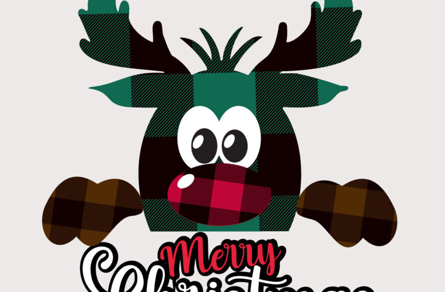 RENO TELA NAVIDEÑA MERRY CHRISTMAS VECTOR