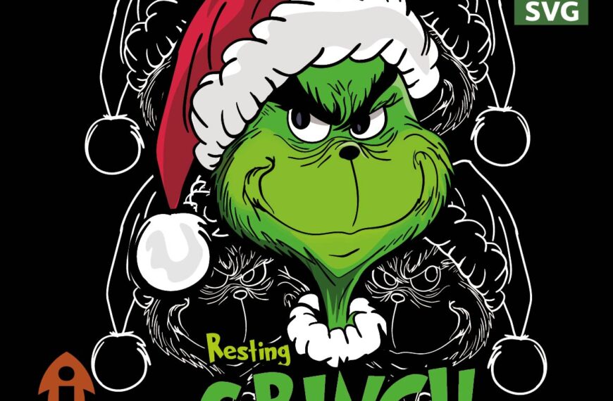 RESTING GRINCH FACE VECTOR EDITABLE EPS PDF