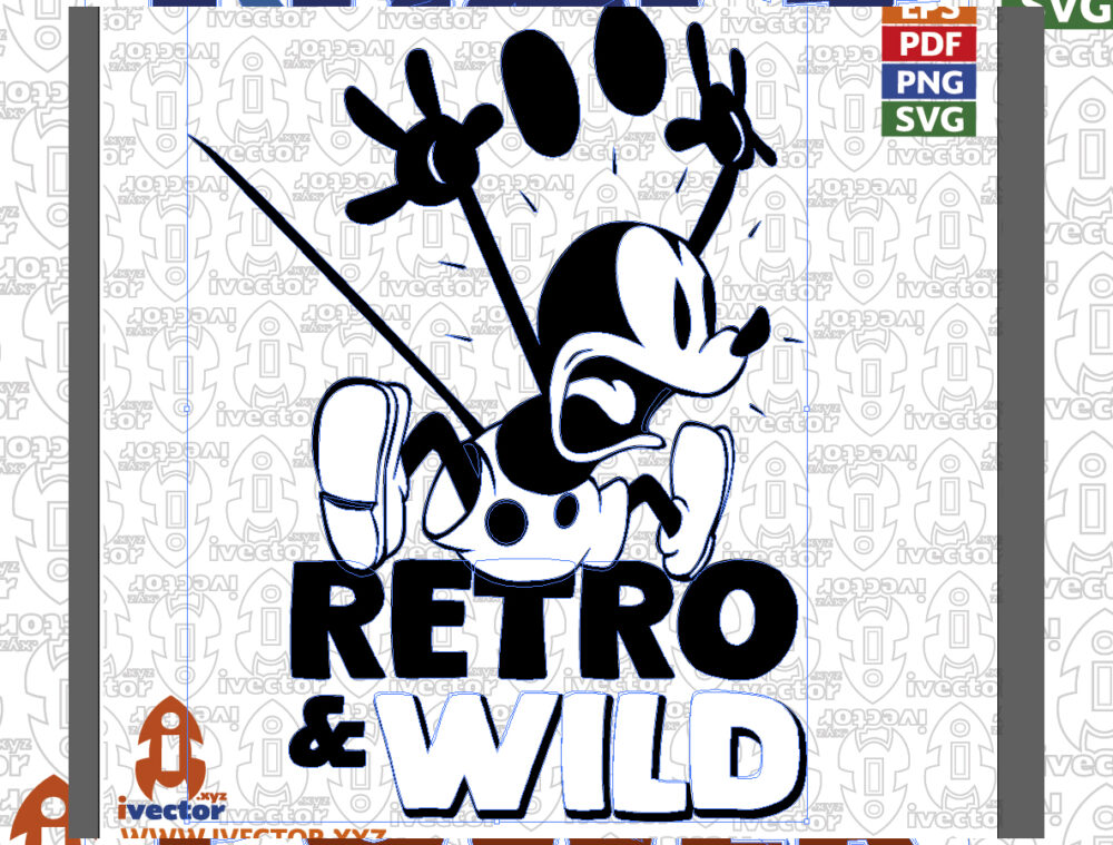RETRO-AND-WILD-RATON-FAMOSO_Mesa-de-trabajo-2 Vector Retro de Personaje Clásico de Animación – Diseño Editable Premium