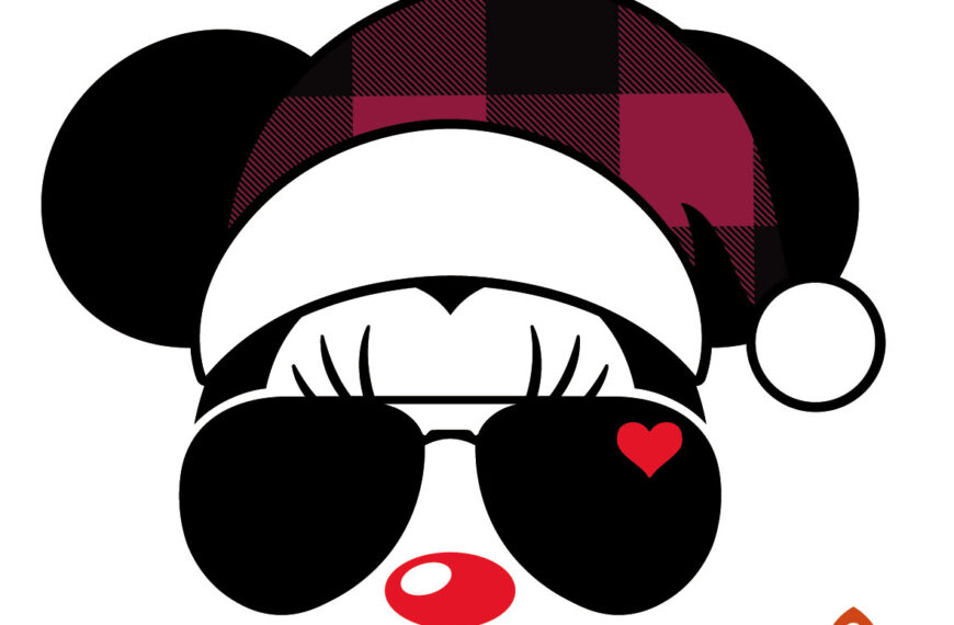 ROSTRO MINNIE LENTES NAVIDAD VECTOR EPS PDF EDITABLE