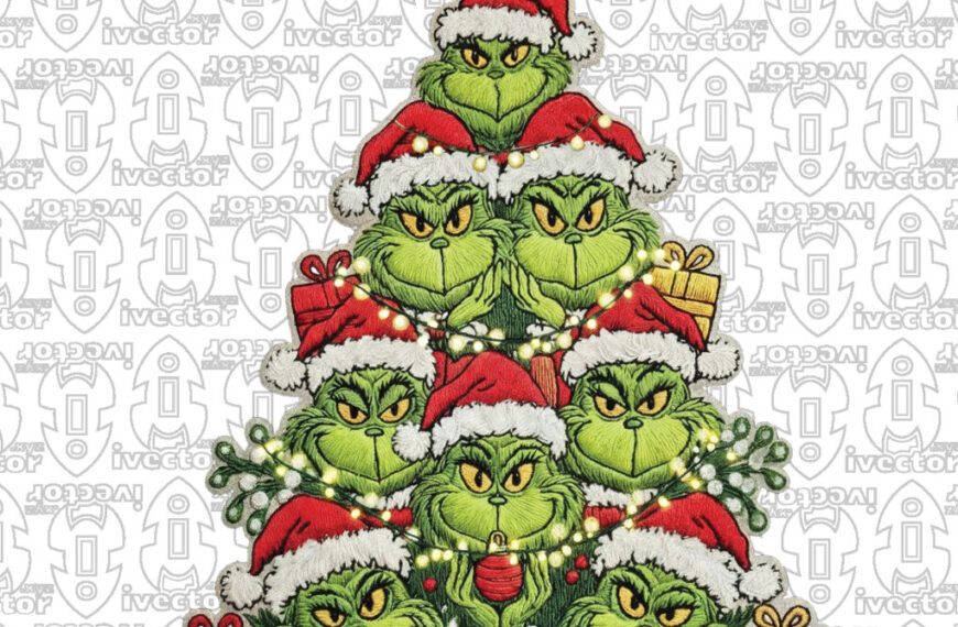 ROSTROS PINO NAVIDEÑO GRINCH CROCHE PNG ALTA CALIDAD