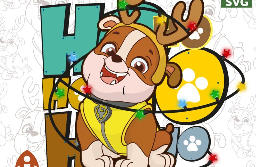 RUBBLE PAW PATROL CHRISTMAS VECTOR EDITABLE EPS PDF