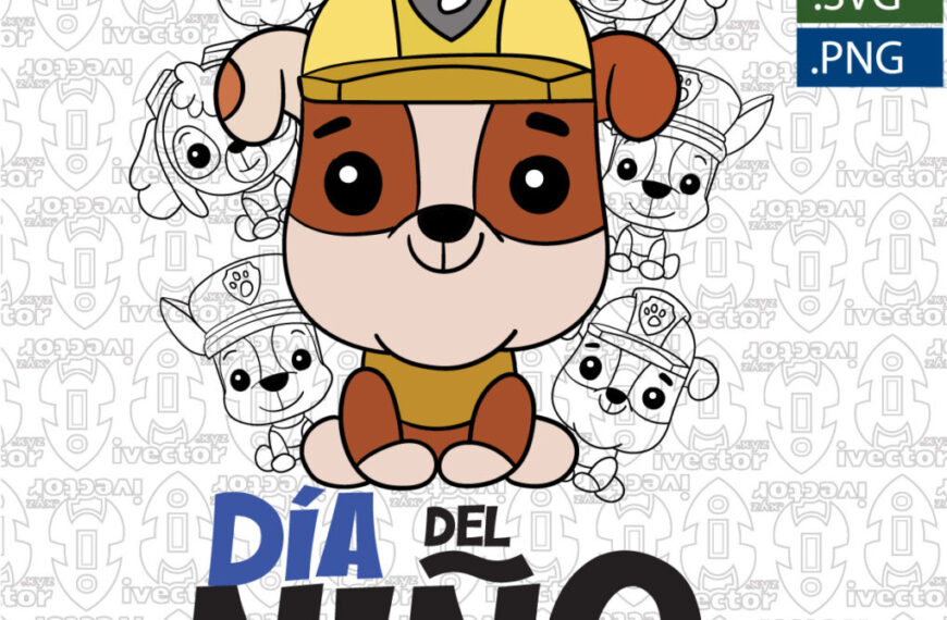 RUBBLE PAW PATROL DIA DEL NIÑO VECTOR
