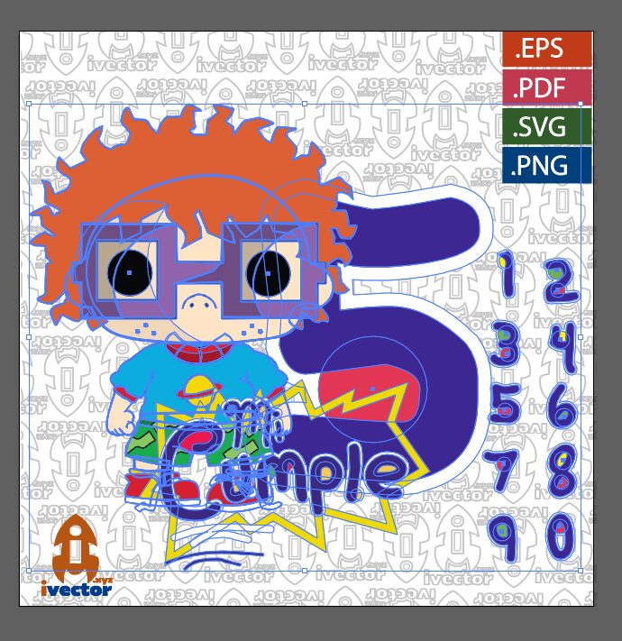 RUGRATS-CARLITOS-CUMPLEANOS-NUMEROS-VECTOR_P1 RUGRATS CARLITOS CUMPLEAÑOS NUMEROS VECTOR