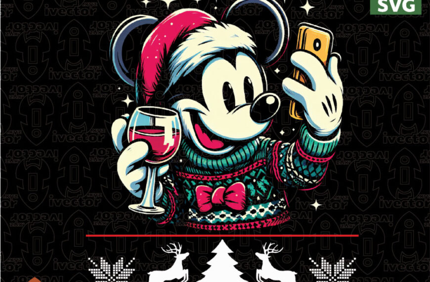 Christmas Mouse Winter Party Vector – Vintage Holiday Design