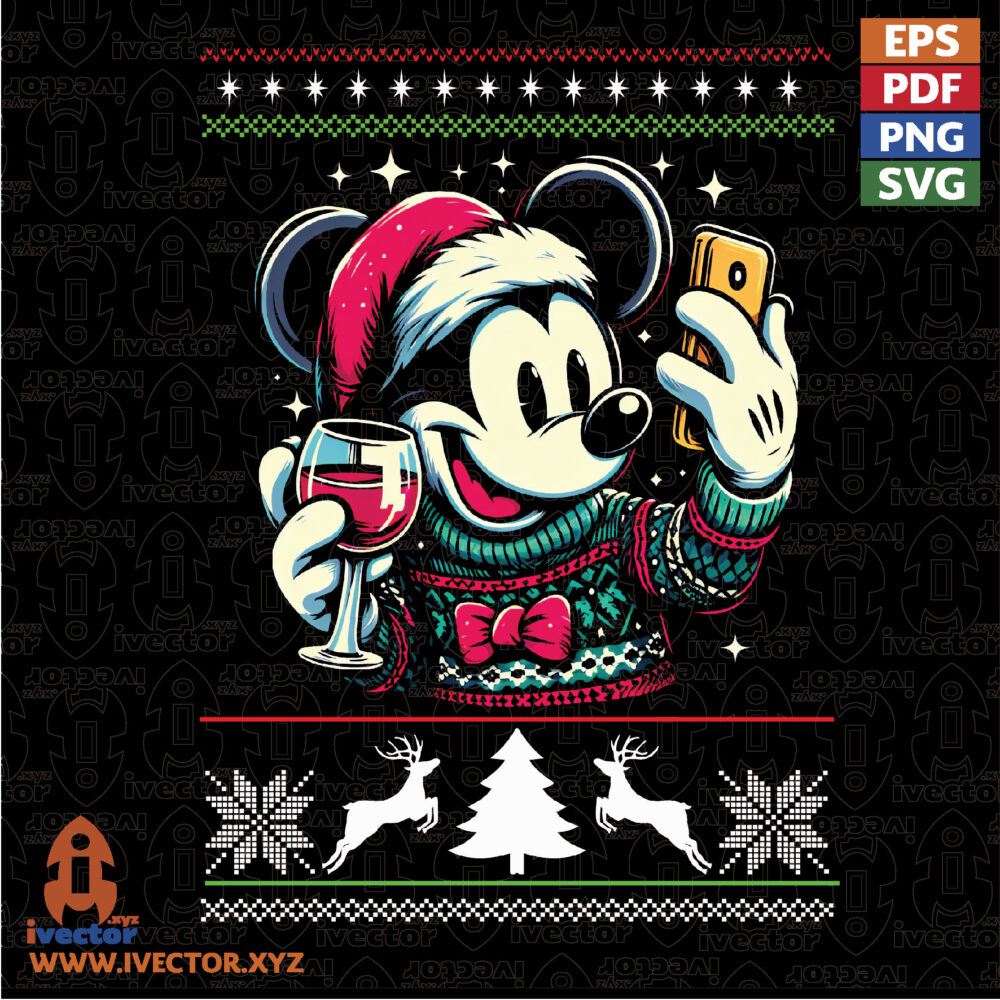 Raton-Navideno-de-Invierno-–-Diseno-Vintage-para-Navidad VECTORES Y RECURSOS