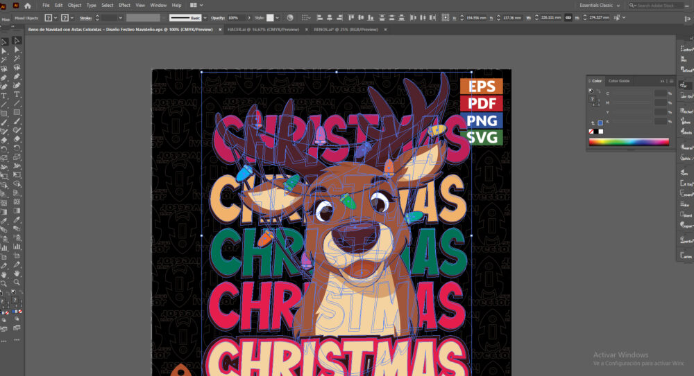 Reno-de-Navidad-con-Astas-Coloridas-–-Diseno-Festivo-Navideno-0P1 Reno de Navidad con Astas Coloridas – Diseño Festivo Navideño