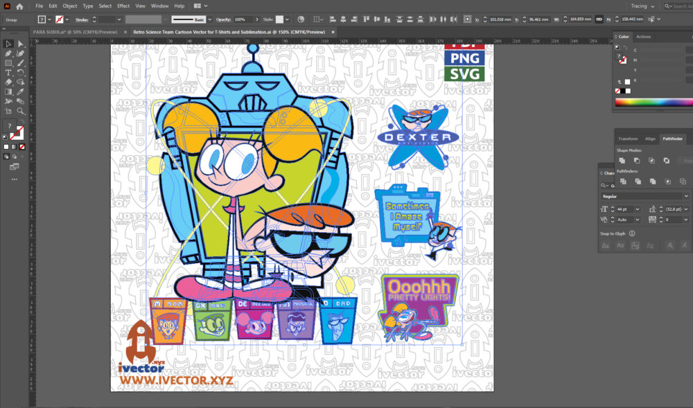 Retro-Science-Team-Cartoon-Vector-for-T-Shirts-and-Sublimation Retro Science Team Cartoon Vector for T-Shirts and Sublimation