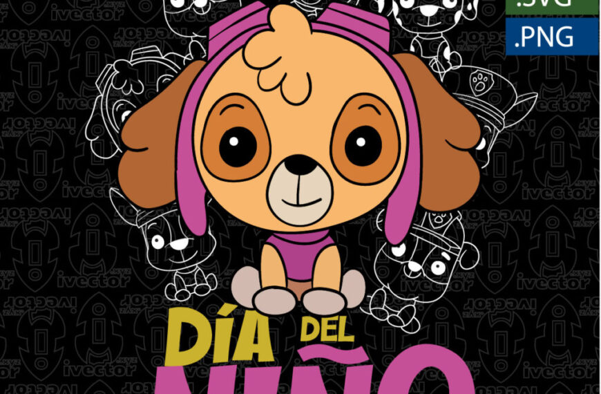 SKY PAW PATROL DIA DEL NIÑO BLACK VECTOR