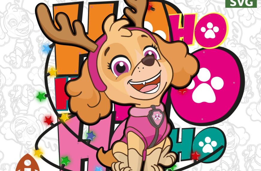SKYE PAW PATROL CHRISTMAS VECTOR