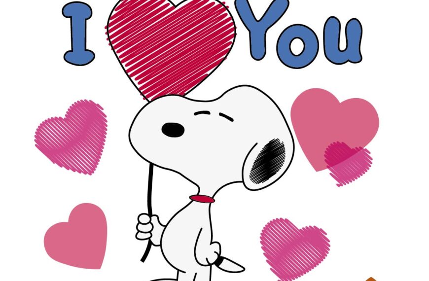 SNOOPY GLOBO CORAZONES AMOR EDITABLE EPS PDF VECTOR PLAYERA1