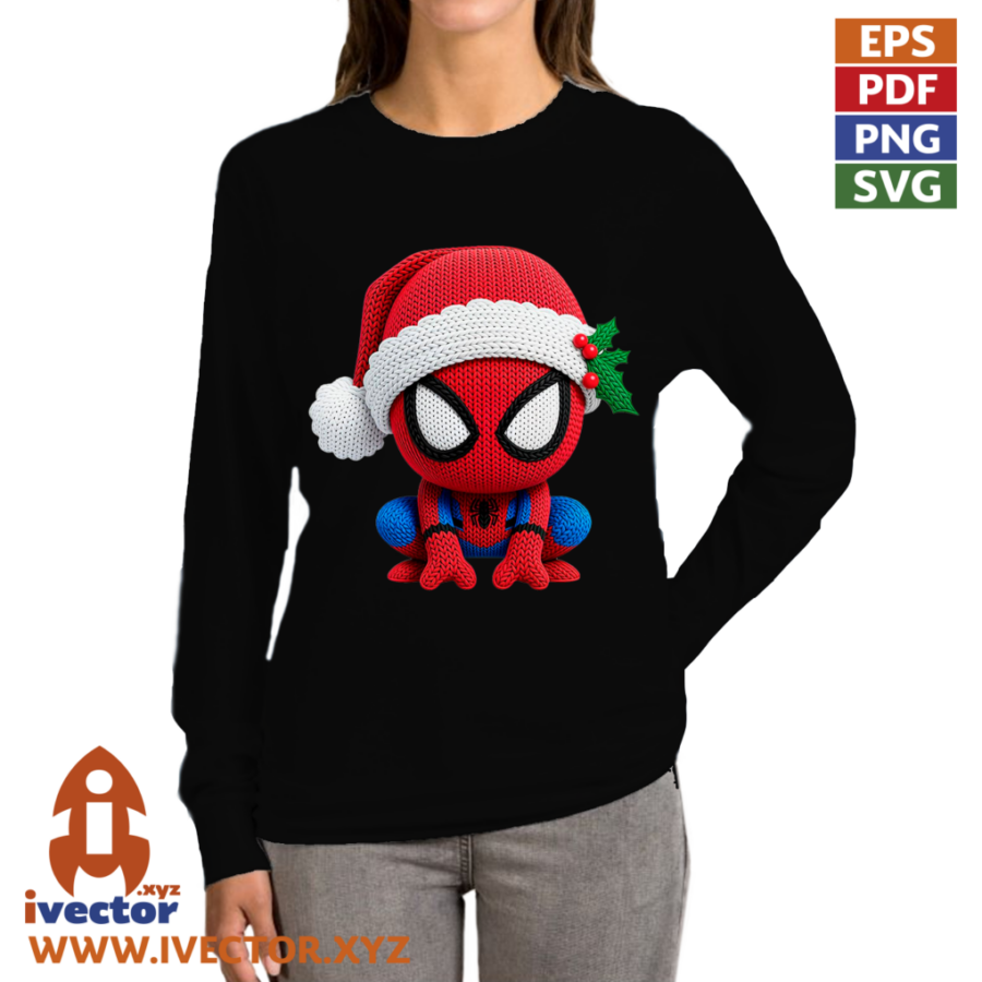 SPIDERMAN-NAVIDENO-PNG-ALTA-CALIDAD-P2 SPIDERMAN CROCHET PNG ALTA CALIDAD
