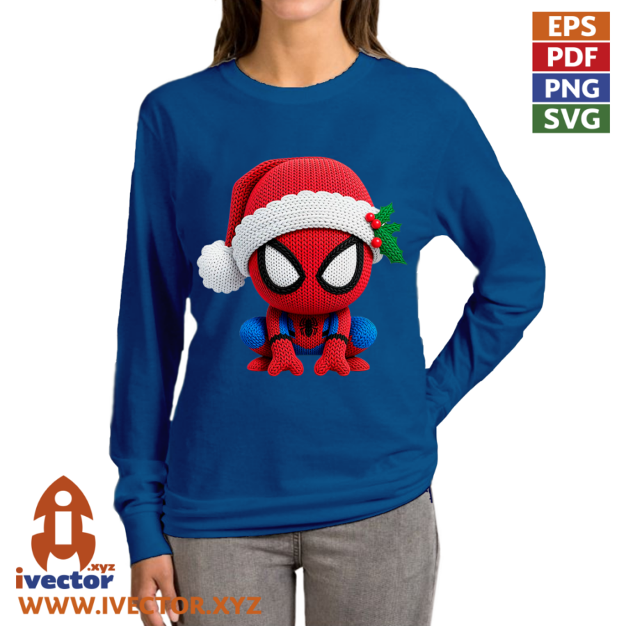 SPIDERMAN-NAVIDENO-PNG-ALTA-CALIDAD-P3 SPIDERMAN CROCHET PNG ALTA CALIDAD