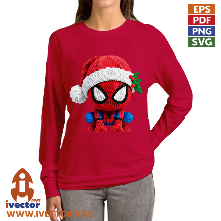 SPIDERMAN-NAVIDENO-PNG-ALTA-CALIDAD-P4 SPIDERMAN CROCHET PNG ALTA CALIDAD