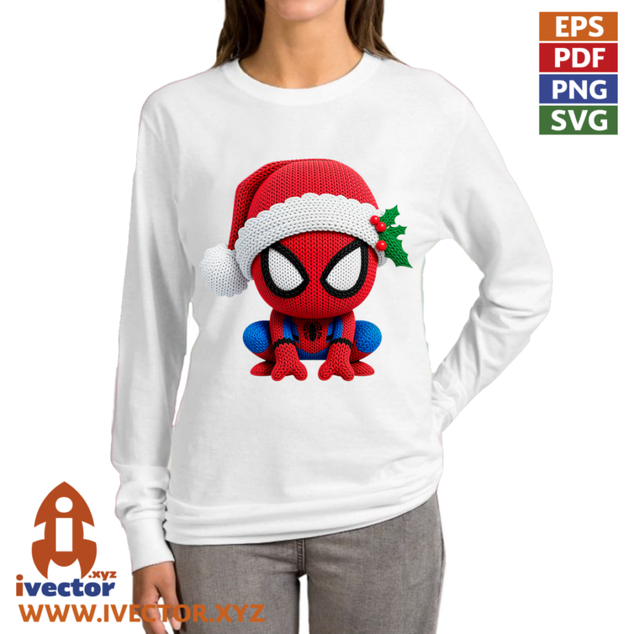 SPIDERMAN-NAVIDENO-PNG-ALTA-CALIDAD-P5 SPIDERMAN CROCHET PNG ALTA CALIDAD