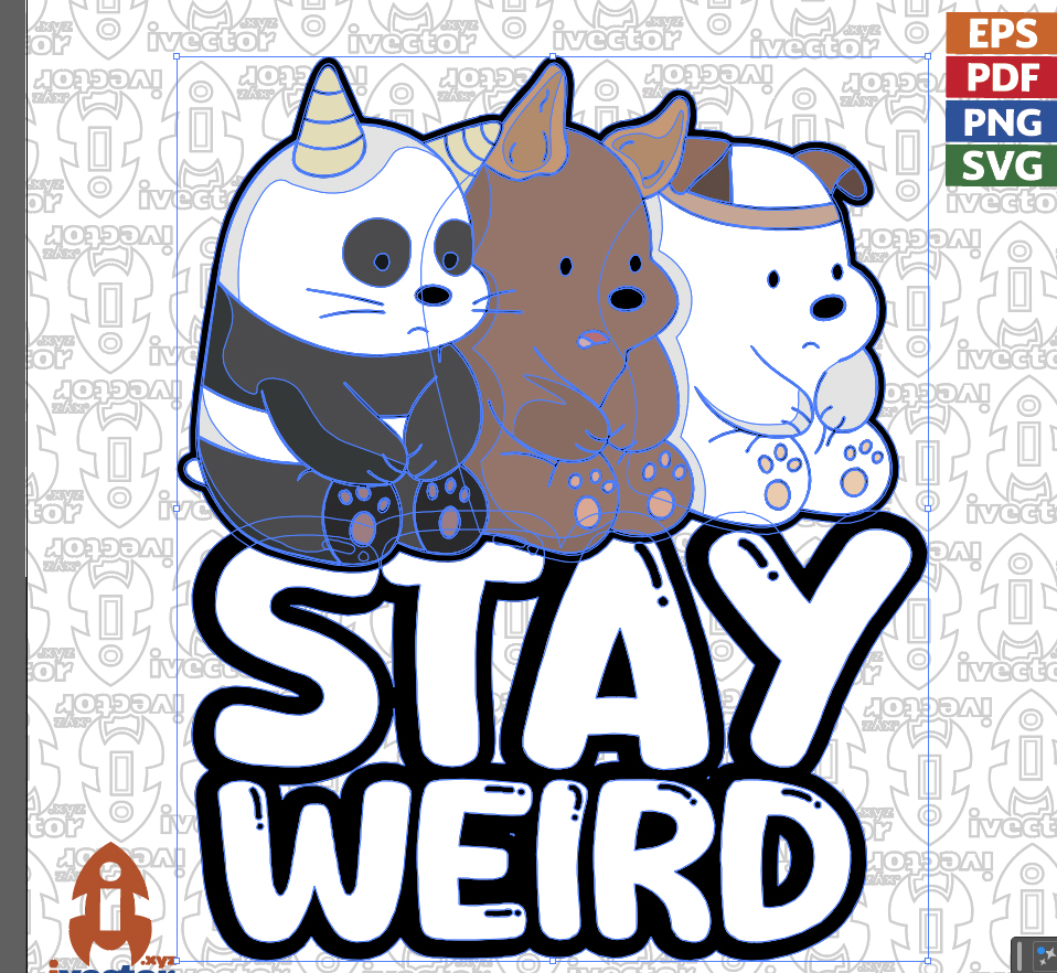 STAY-WEIRD-OSOS-ESCANDALOSOS-VECTOR-01 Vector Stay Weird en Alta Calidad