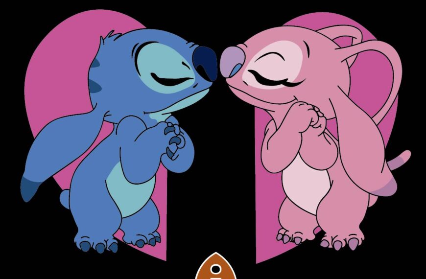 STITCH AND ANGEL AMOR AMISTAD VECTOR EDITABLE EPS PDF