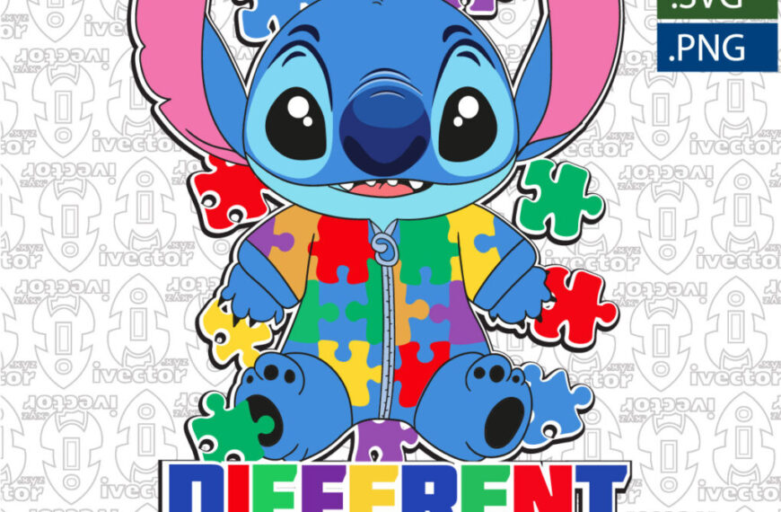 STITCH AUTISMO DIFFERENT IS BEATUFUL VECTOR EDITABLE