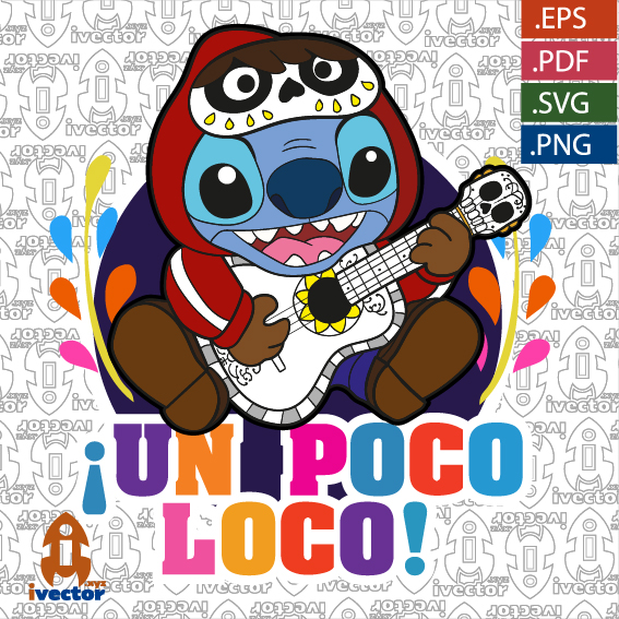 STITCH COCO UN POCO LOCO VECTOR EDITABLE