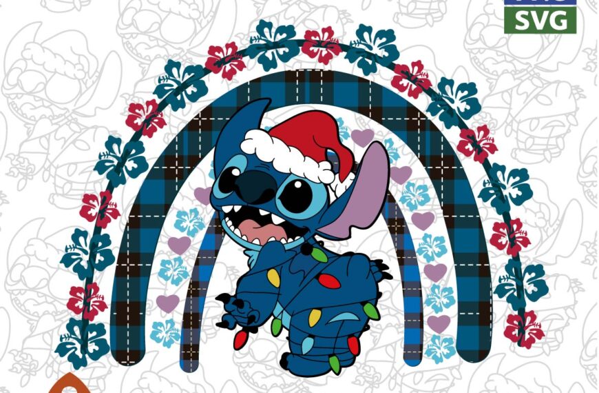 STITCH DISNEY ARCO NAVIDEÑO VECTOR EPS PDF EDITABLE
