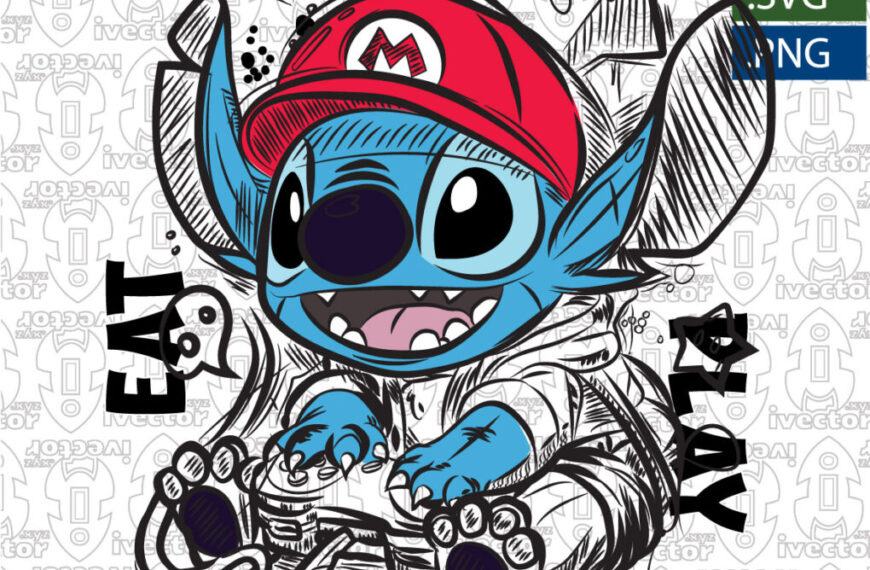 STITCH GAMER LINEAS VECTOR EDITABLE