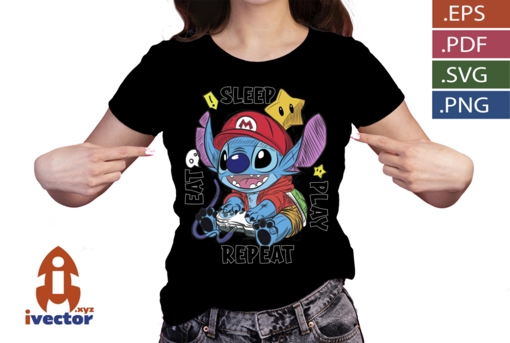 STITCH-GAMER-VECTOR-EDITABLE_P1 STITCH GAMER VECTOR EDITABLE