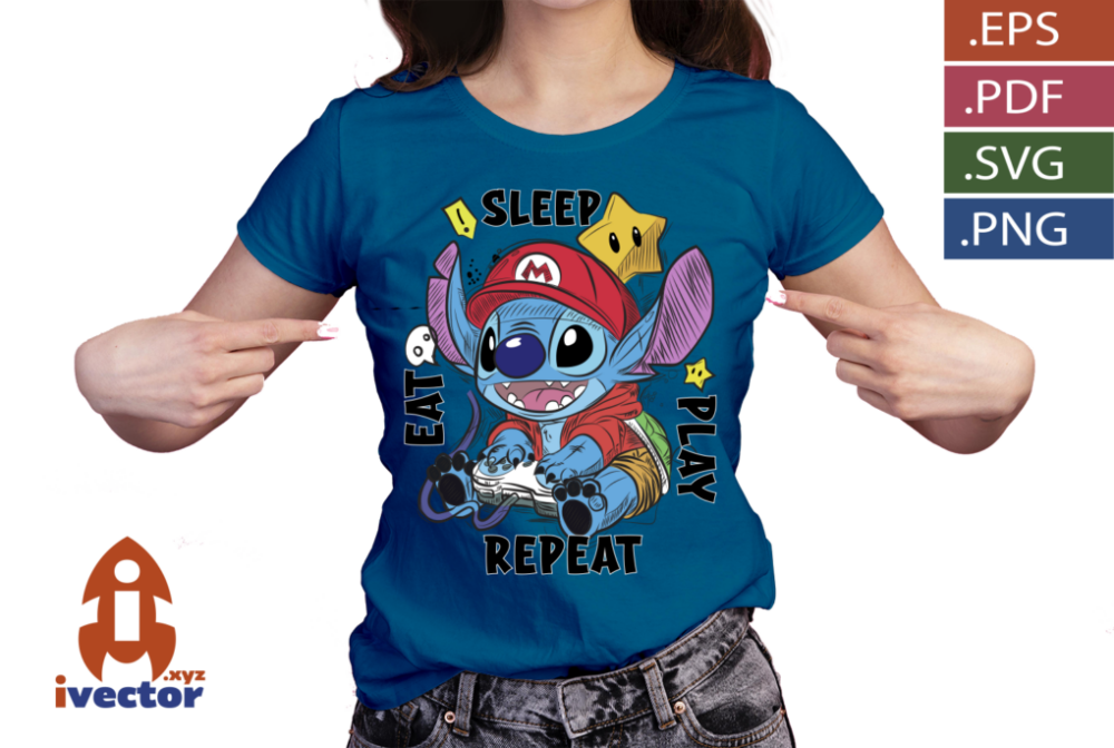 STITCH-GAMER-VECTOR-EDITABLE_P2 STITCH GAMER VECTOR EDITABLE