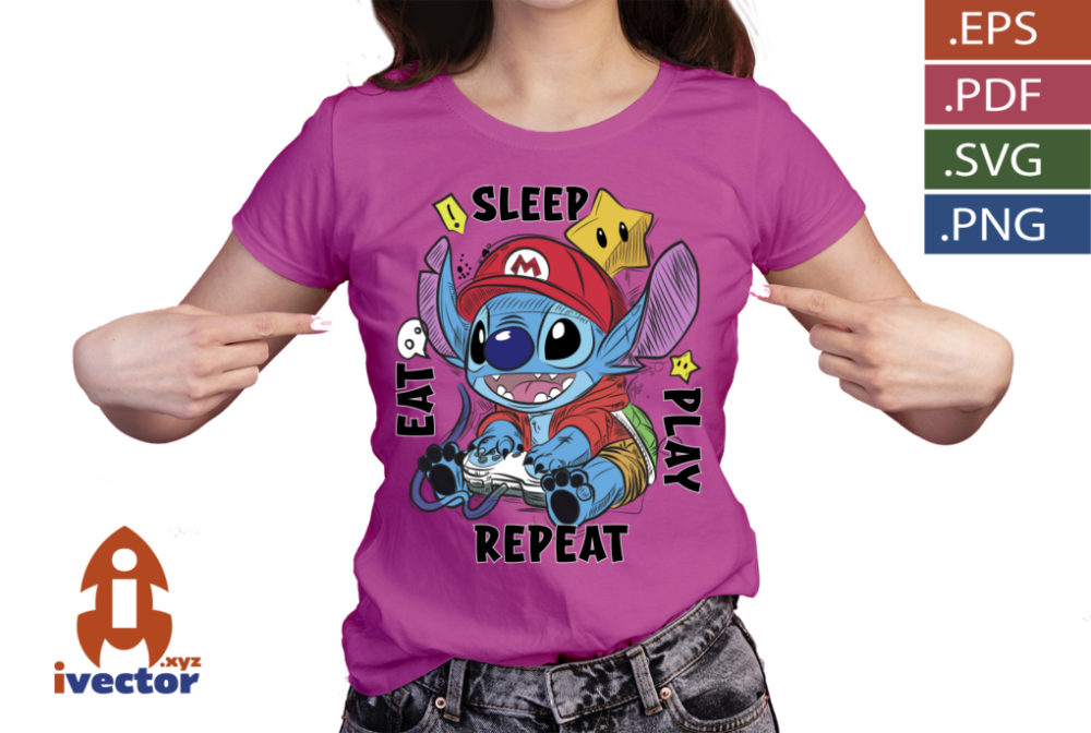 STITCH-GAMER-VECTOR-EDITABLE_P5 STITCH GAMER VECTOR EDITABLE