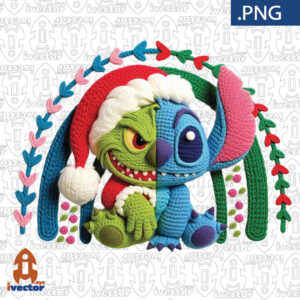 STITCH-GRINCH-ARCO-NAVIDENO-CROCHET-PNG-300x300 VECTORES Y RECURSOS