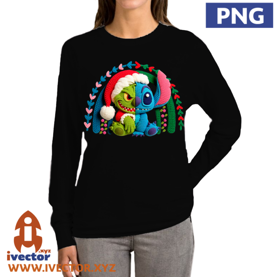 STITCH-GRINCH-ARCO-NAVIDENO-CROCHET-PNG-p1 STITCH GRINCH ARCO NAVIDEÑO CROCHET PNG
