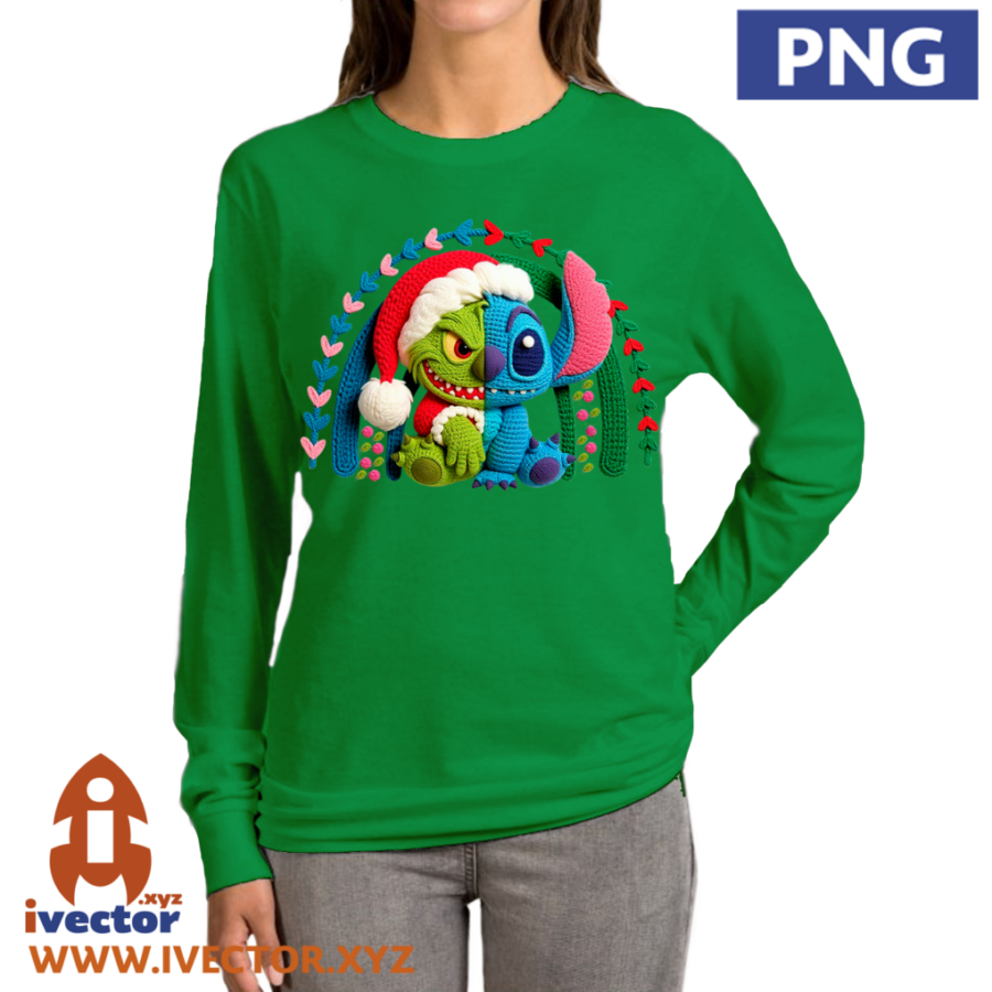 STITCH-GRINCH-ARCO-NAVIDENO-CROCHET-PNG-p2 STITCH GRINCH ARCO NAVIDEÑO CROCHET PNG