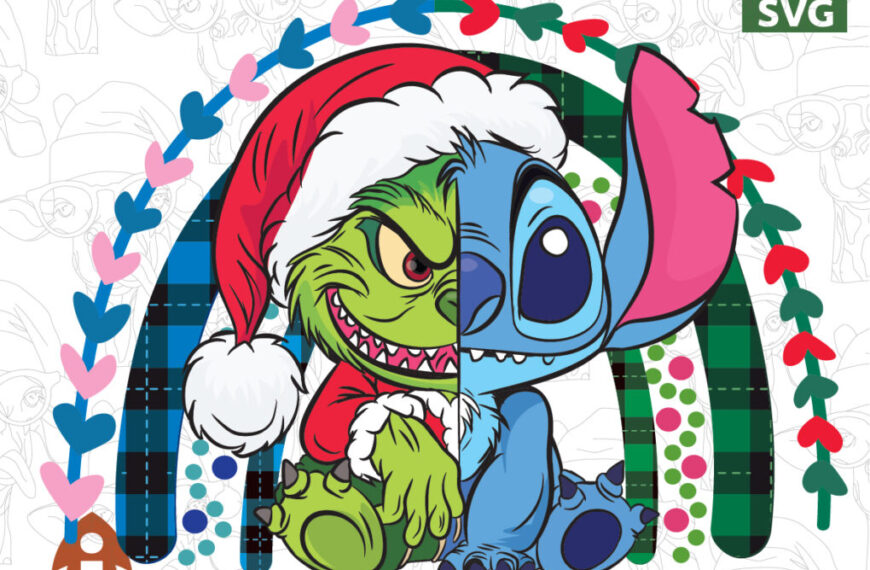 STITCH GRINCH ARCO NAVIDEÑO VECTOR EDITABLE EPS PDF