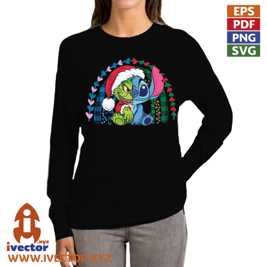 STITCH-GRINCH-ARCO-NAVIDENO-VECTOR-EDITABLE-EPS-PDF-P2 STITCH GRINCH ARCO NAVIDEÑO VECTOR EDITABLE EPS PDF
