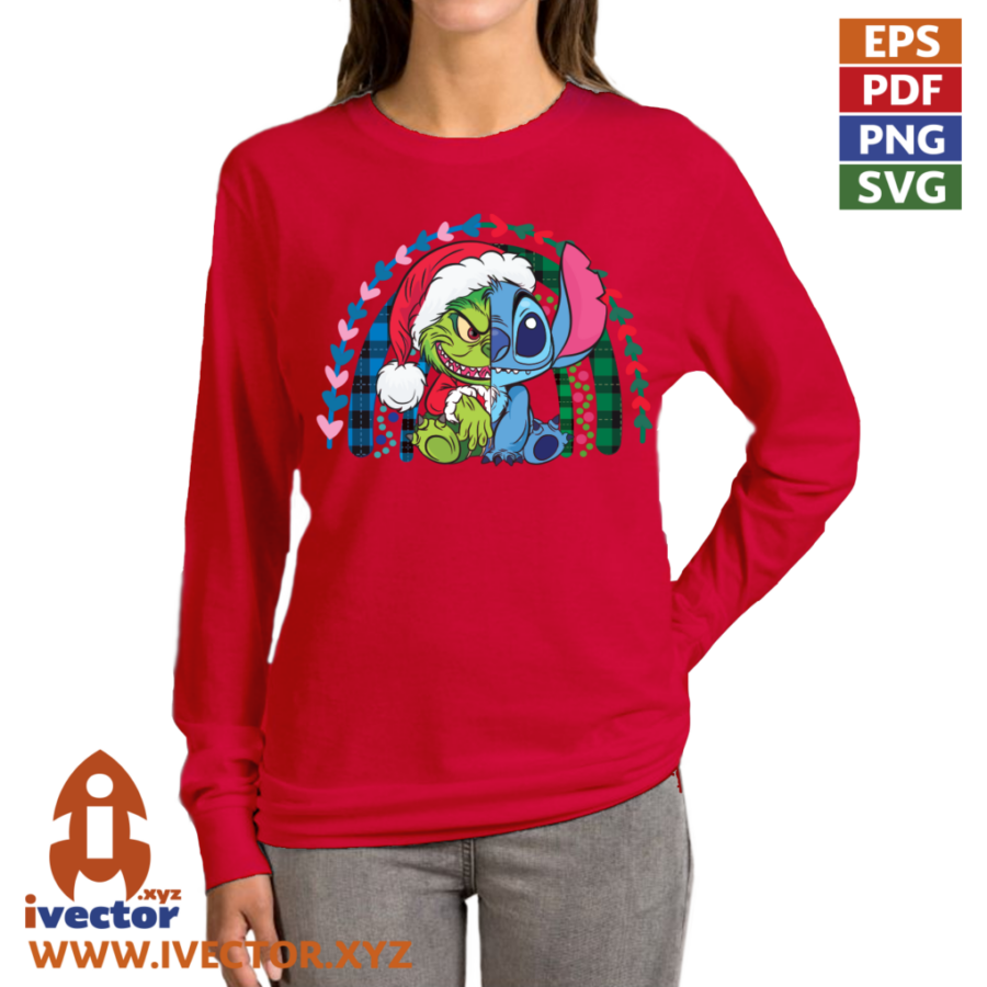 STITCH-GRINCH-ARCO-NAVIDENO-VECTOR-EDITABLE-EPS-PDF-P3 STITCH GRINCH ARCO NAVIDEÑO VECTOR EDITABLE EPS PDF