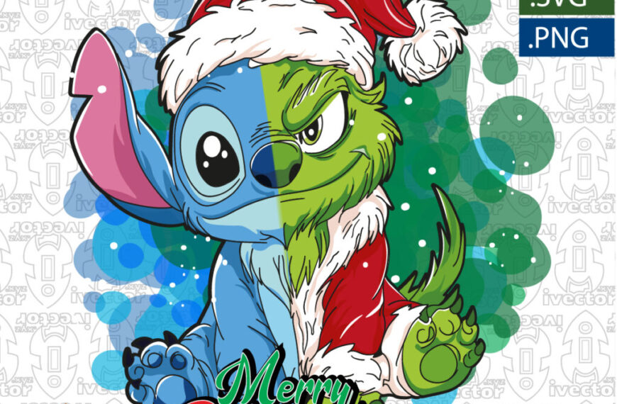 STITCH GRINCH MERRY CHRISTMAS VECTOR EDITABLE