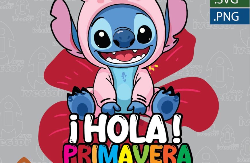 STITCH HOLA PRIMAVERA VECTOR EDITABLE