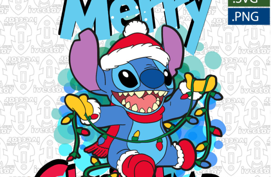 STITCH MERRY CHRISTMAS VECTOR EDITABLE