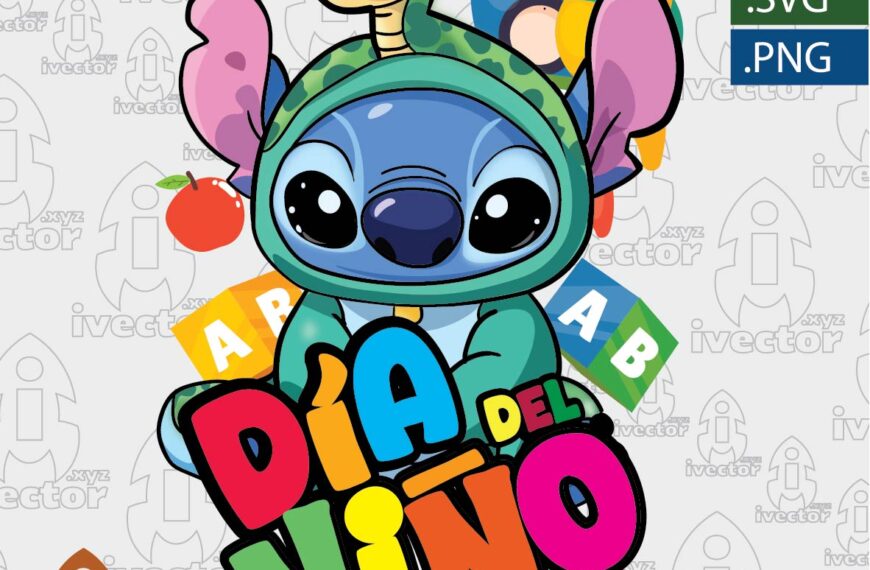 STITCH SERPIENTE DIA DEL NIÑO VECTOR EDITABLE
