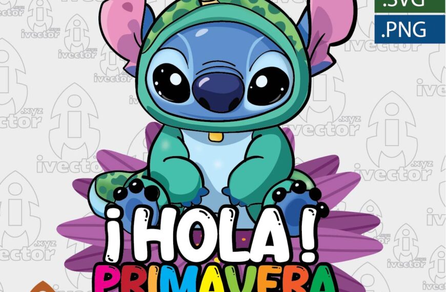 STITCH SERPIENTE HOLA PRIMAVERA VECTOR EDITABLE