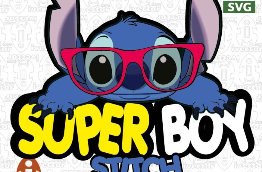 STITCH SUPER BOY VECTOR EDITABLE FONDO