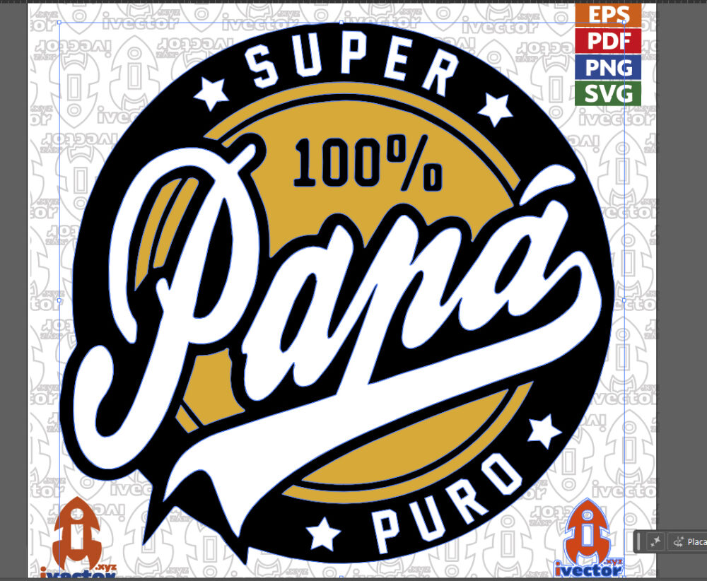 SUPER-100-POR-CIENTO-PAPA-PURO2 Vector Super Papá 100% Puro | Diseño para Playera Día del Padre | Archivo SVG, PNG, EPS y PDF