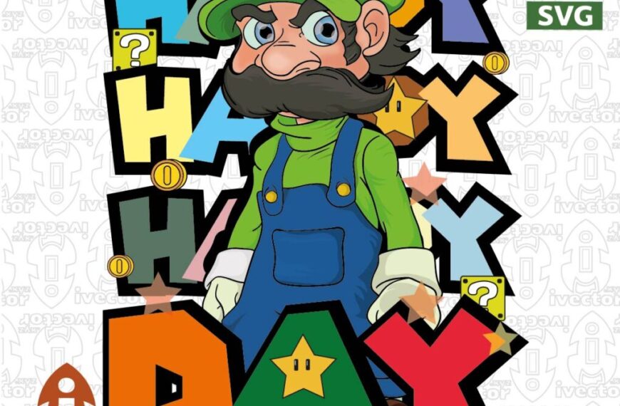 SUPER LUIGI BROS DIA DEL NIÑO VECTOR EDITABLE