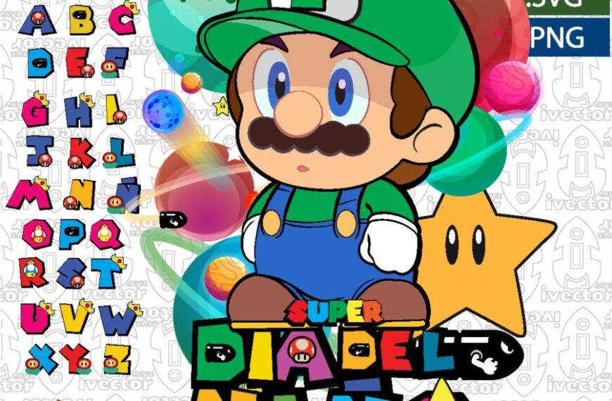 SUPER LUIGI BROS DIA DEL NIÑO VECTOR EDITABLE