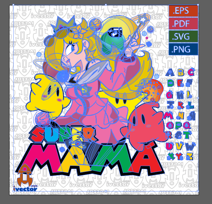 SUPER-MAMA-PEACH-VECTOR-EDITABLE-EPS-PDF_AP2 SUPER MAMÁ PEACH VECTOR EDITABLE EPS PDF
