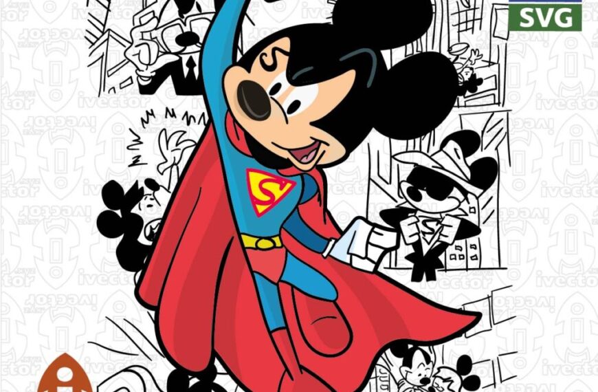 SUPER MAN MICKEY MOUSE VECTOR EDITABLE